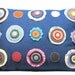Penny Rug Pillow: Bright Wool Flowers on Blue Denim