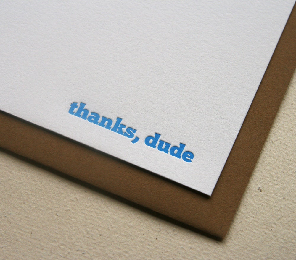 Letterpress Stationery Set. Thank You cards. - 10 cards