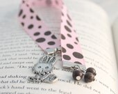 Unique Bookmark - Bunny Poop Ribbon Bookmark, Pink & Brown