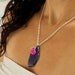 Sterling Silver Purple Agate & Pink Chalcedony 'Love' Necklace