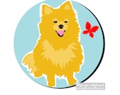 Pomeranian Mouse Pad Round Mousepad