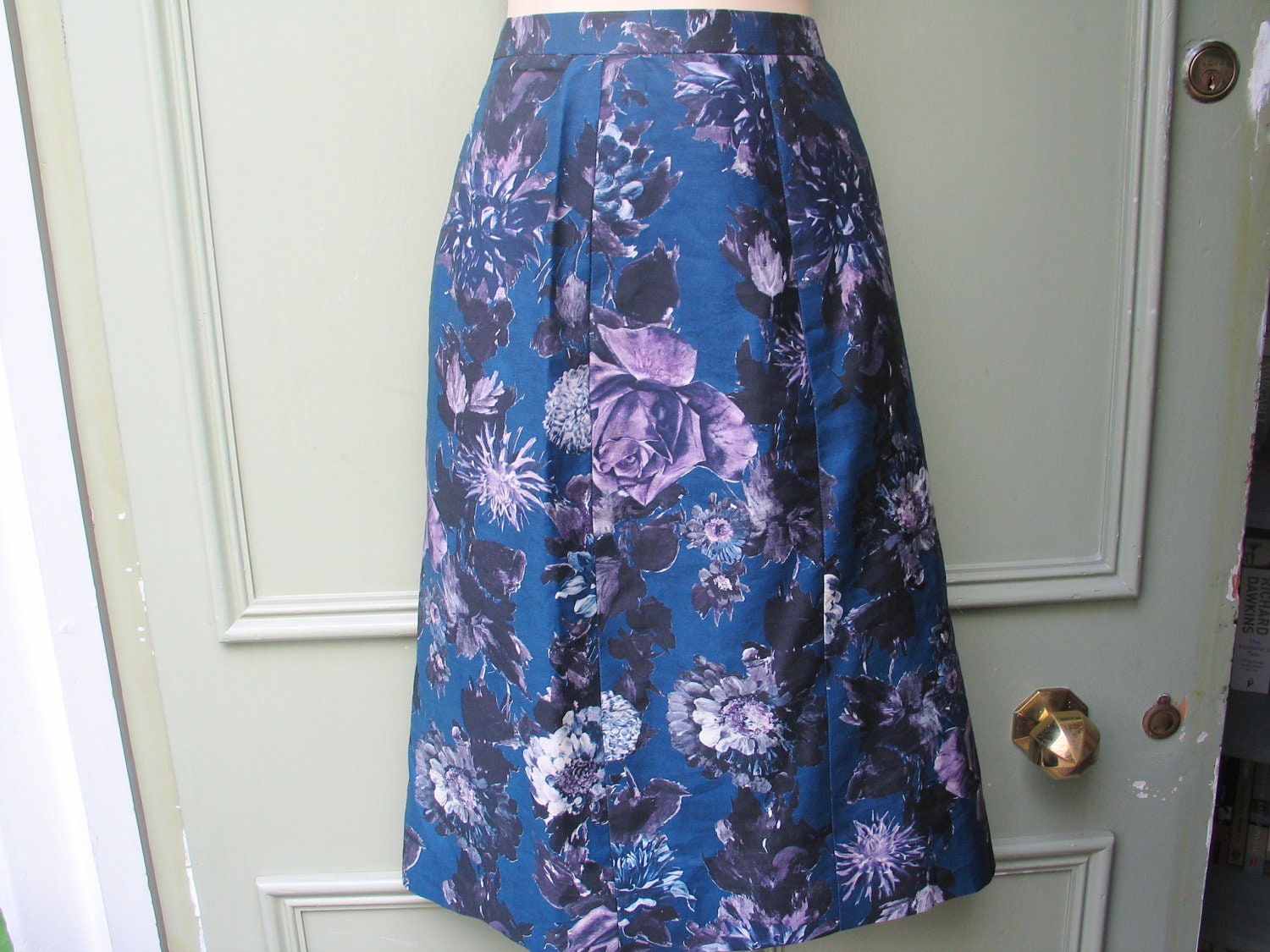 MOVING SALE 30% OFF Psychedelic floral print 1950s swing skirt, xs