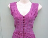 The ultimate festival dress: cyclamen pink embroidery and brocade maxi dress