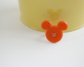 mickey mouse button ring - orange - adjustable - disney