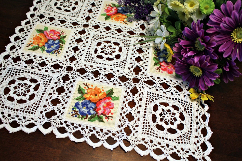 Crochet flower squares