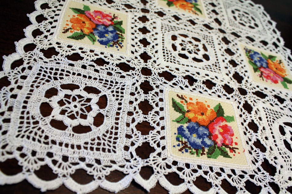 Crochet flower squares