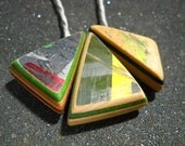 reversible recycled skateboard beaded necklace