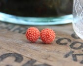Mini Mums Earrings // Coral Red