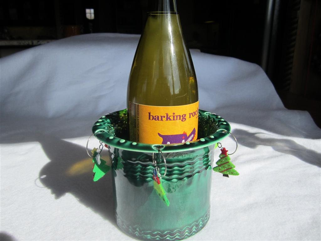 Blue Green Wine Holder with Holes for Glass Charms made from Wheel Thrown Pottery213