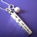 Custom listing with pearl and two birthstones on 20 inch chain