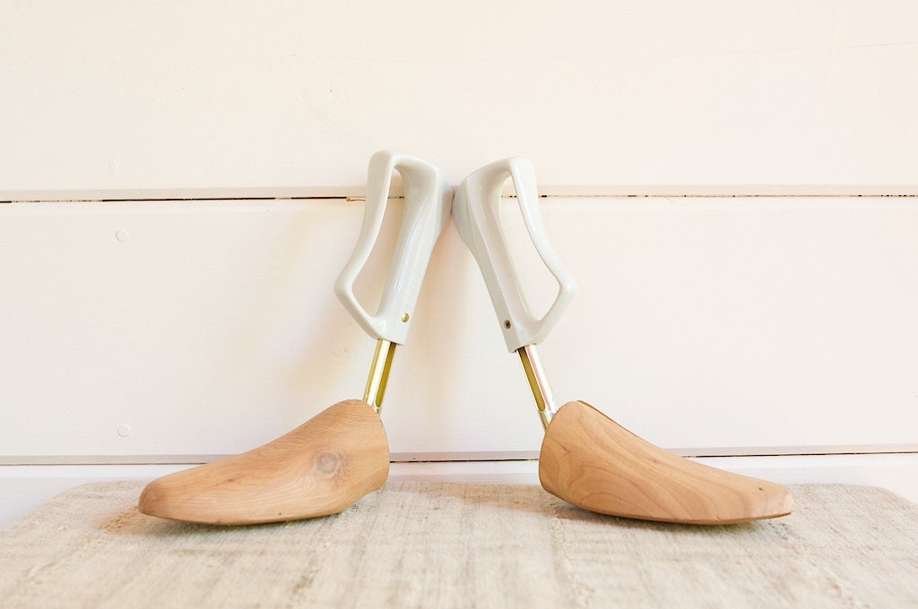Vintage Cedar Wood Florsheim Travel Tree Shoe Keepers by the Rochester Shoe Tree Co.