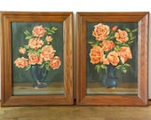 Vintage Set of Paint by Number Floral Still Lifes