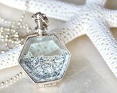 Sands of Time - Shake Necklace - Sterling Silver and Sand - Beach Wedding/Vacation Keepsake - Small Pendant - THE ORIGINAL