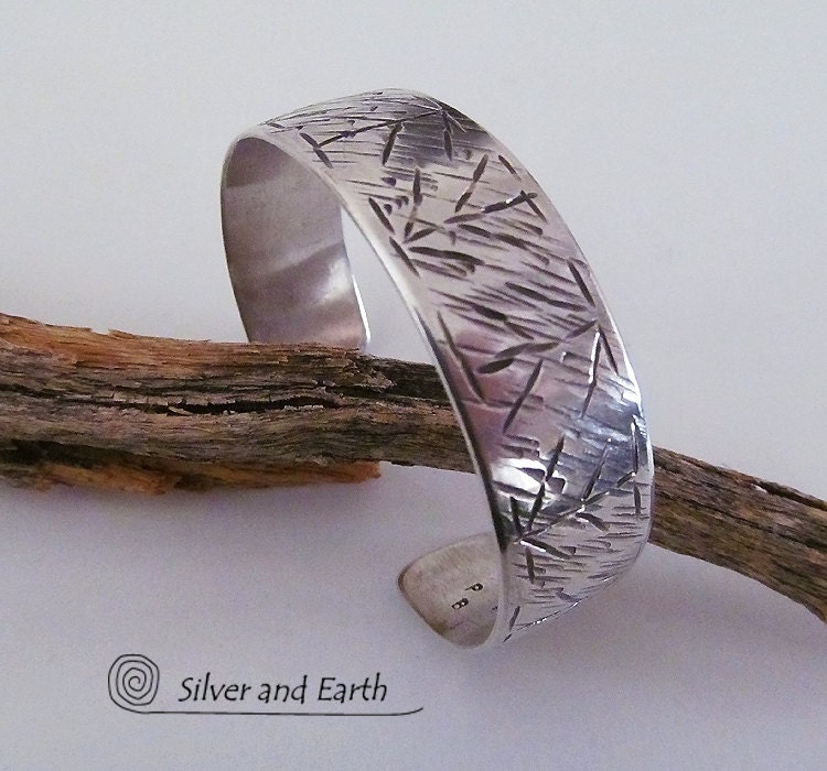 Sterling Silver Cuff Bracelet, Hand Forged Silver Cuff, Metalsmith Cuff, Artisan Handcrafted Bracelet, Earthy Organic Modern Silver Jewelry