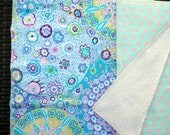 Burp cloth, set of 2, pastel medallion print and polka dot, ready to ship, RTS