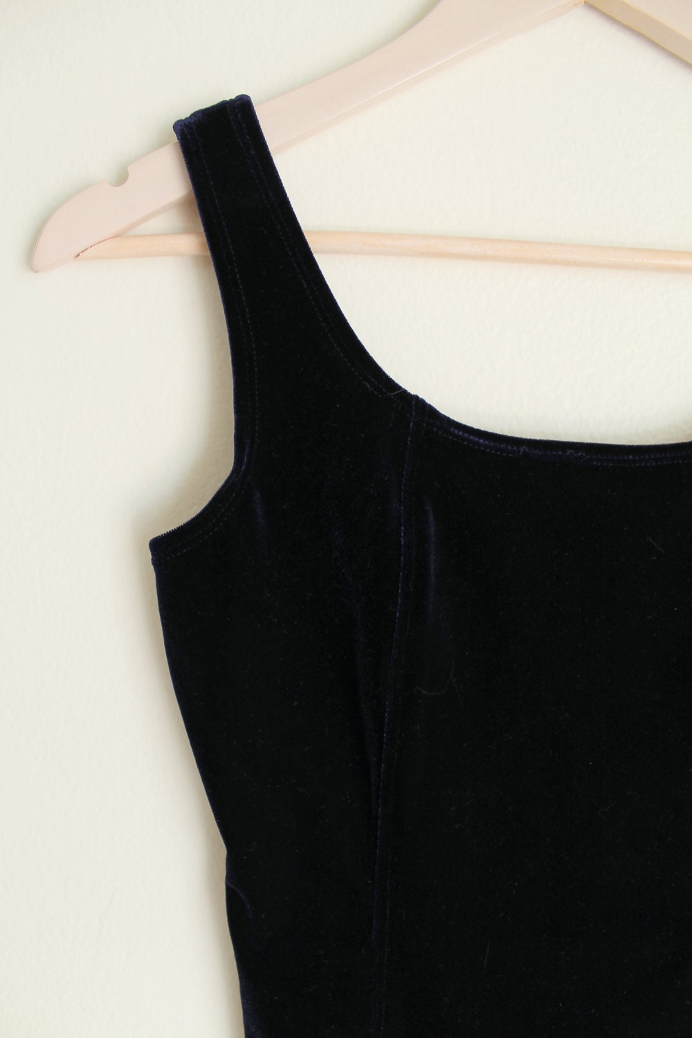 VTG Dark Blue Velvet Crop Top