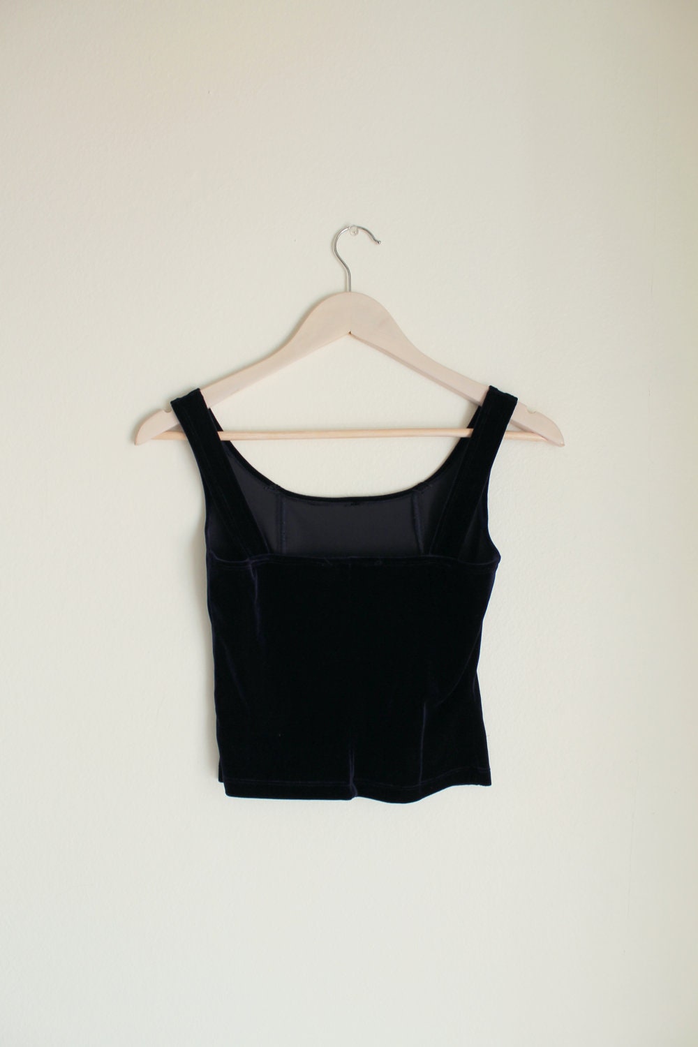 VTG Dark Blue Velvet Crop Top