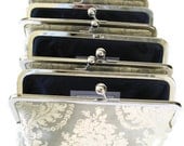 Wedding Clutch Purse  Bridesmaid Gift by Cutiegirlie platinum grey and cream