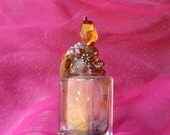 Amber Crystal Jar, Home Decor Bottle, Jewelry Art