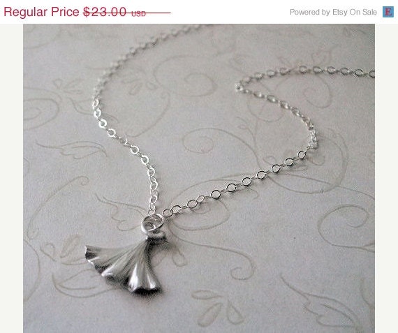 Ginkgo Leaf Necklace / Sterling Silver chain / graduation necklace / everyday jewelry