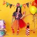 Clown Costume 4t custom boutique Halloween costume purple rainbow tutu clown dress
