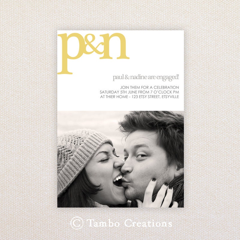 Photo Engagement Invitation or announcement. I Customize You Print. Il_170x135