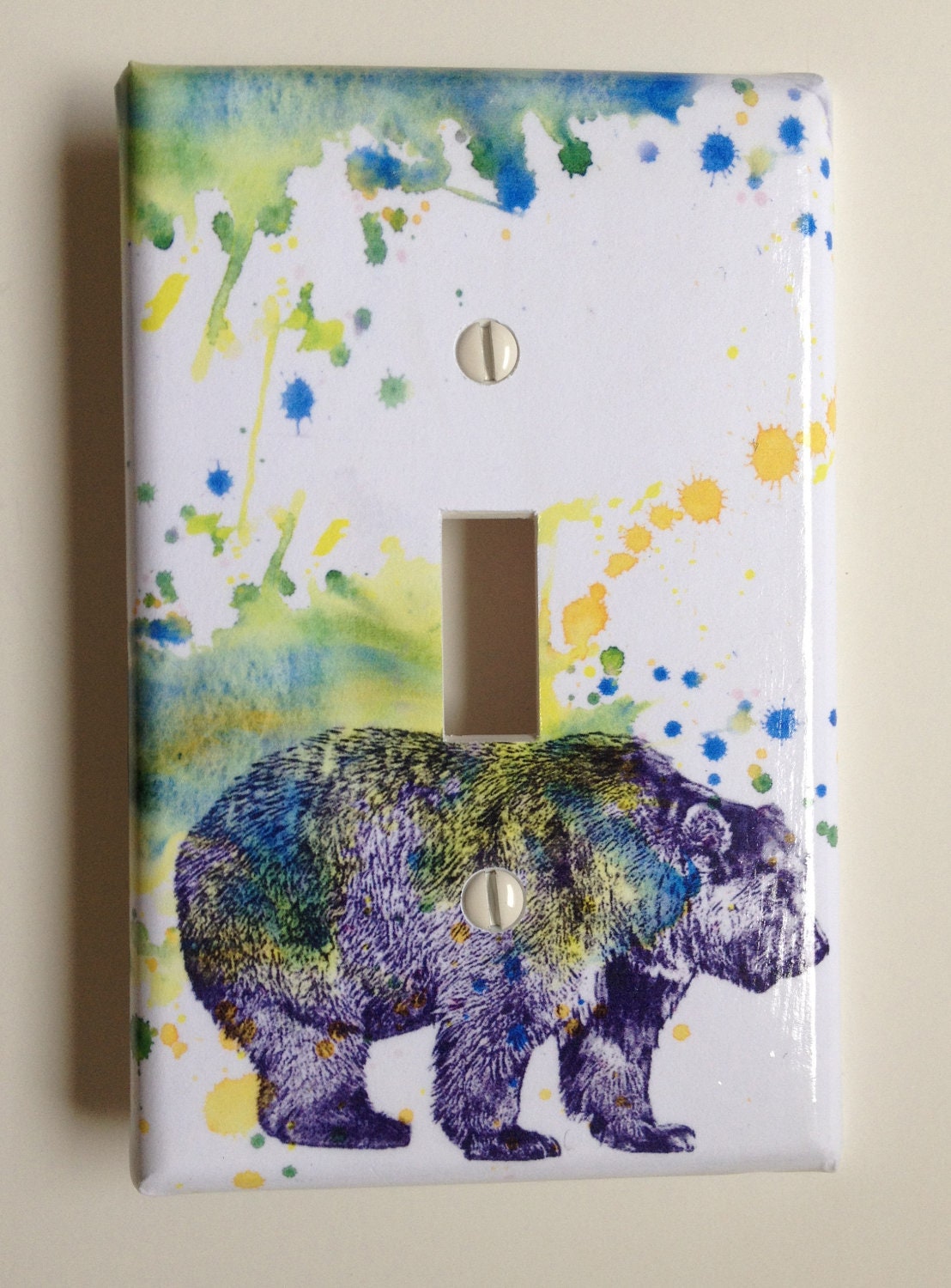 Grizzly Bear Art Decorative Light Switch Plate Cover Great for Decoration for Kids Room Baby Nursery Art Decor