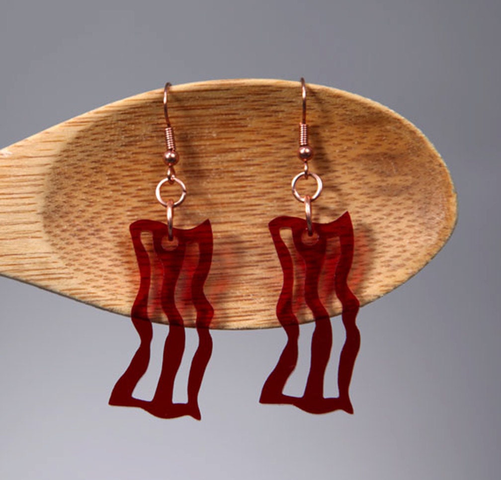 Bacon Earrings - Acrylic Fake Food Jewelry