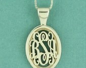 Script Monogram Pendant in Sterling Silver
