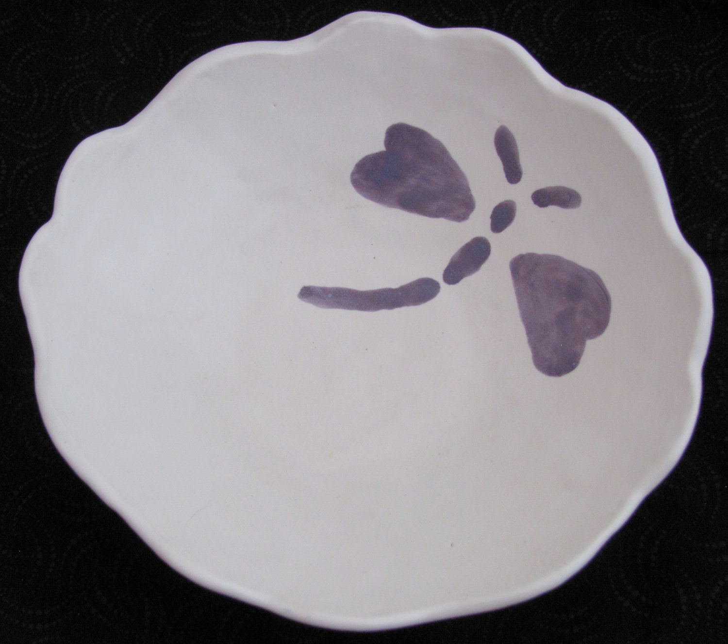 Stoneware decorative dragonfly bowl