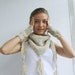 Free Shipping Handmade WARM SET Colorful Rainbow Triangle Mini Shawl And Fingerless Gloves scarf collar Capelet Cowl Christmas Gift