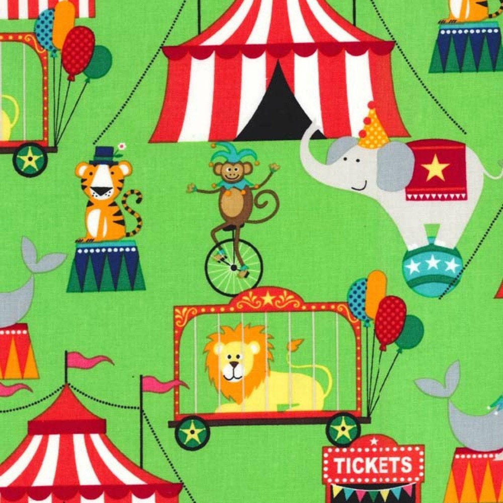 Michael Miller Circus Tickets in Mint - 3 Yards