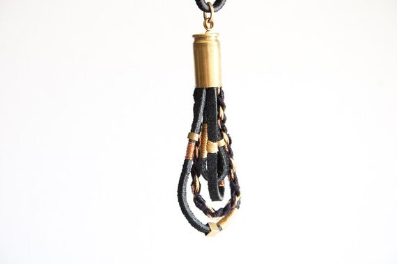 Bullet & Suede Nebula Necklace Black Bronze