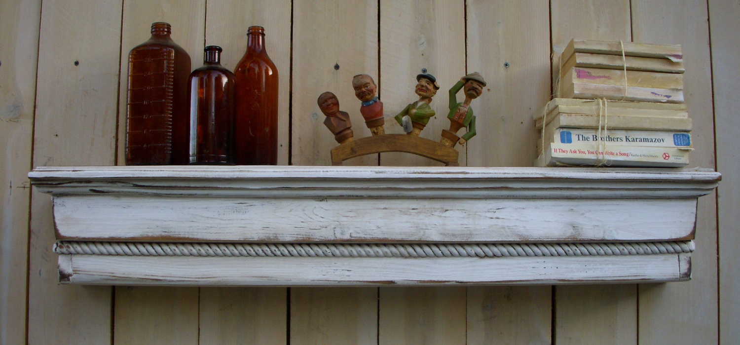 Wooden Mantel - Floating Wall Shelf - Wooden Furniture - Shabby Furniture - Chic - 40 Inches