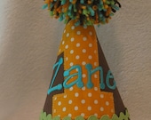 Fall Color Birthday Hat Orange Aqua Lime Brown