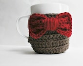 Coffee Mug Tea Cup Cozy Eleventh Doctor Who red bow tie sci fi Fathers Day