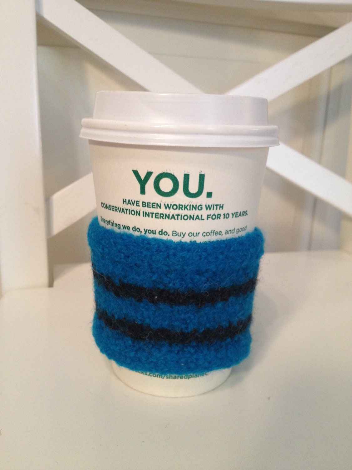 Bright Teal Cup Cozy
