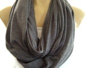 Heathered Dark Gray...Nomad Cowl.....Infinity Scarf..Relaxed version..Super soft.