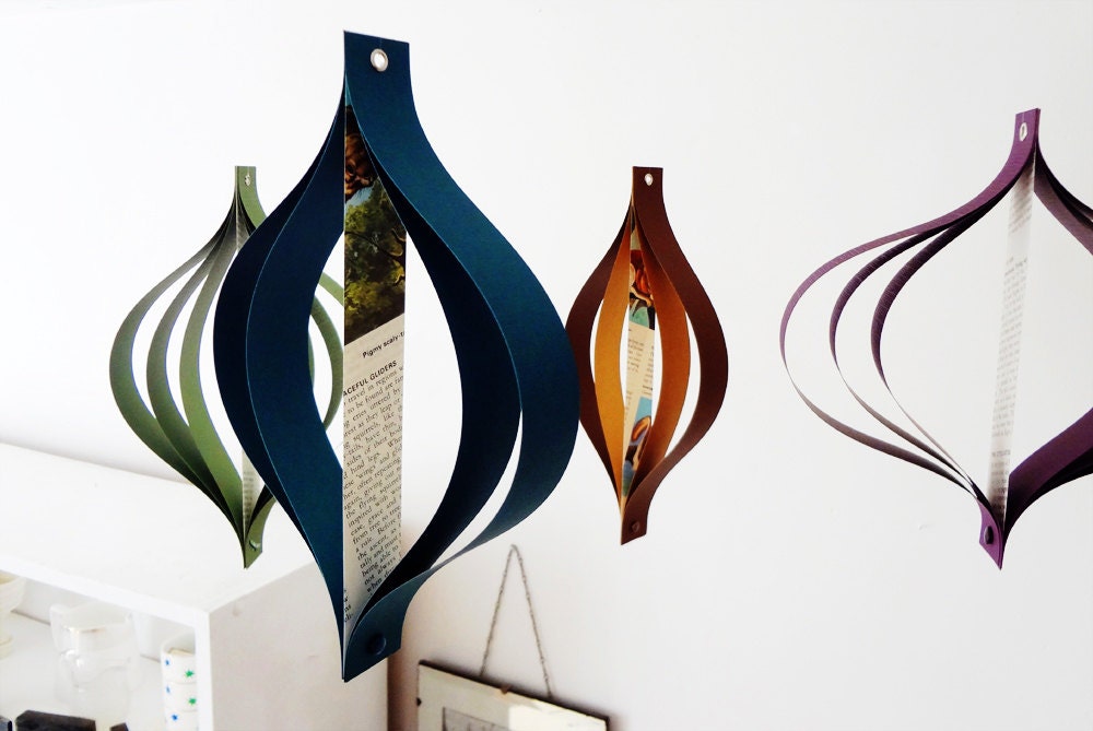 Mid Century Modern Decorations Earth Tones Vintage Upcycled Books Paper Home Decor
