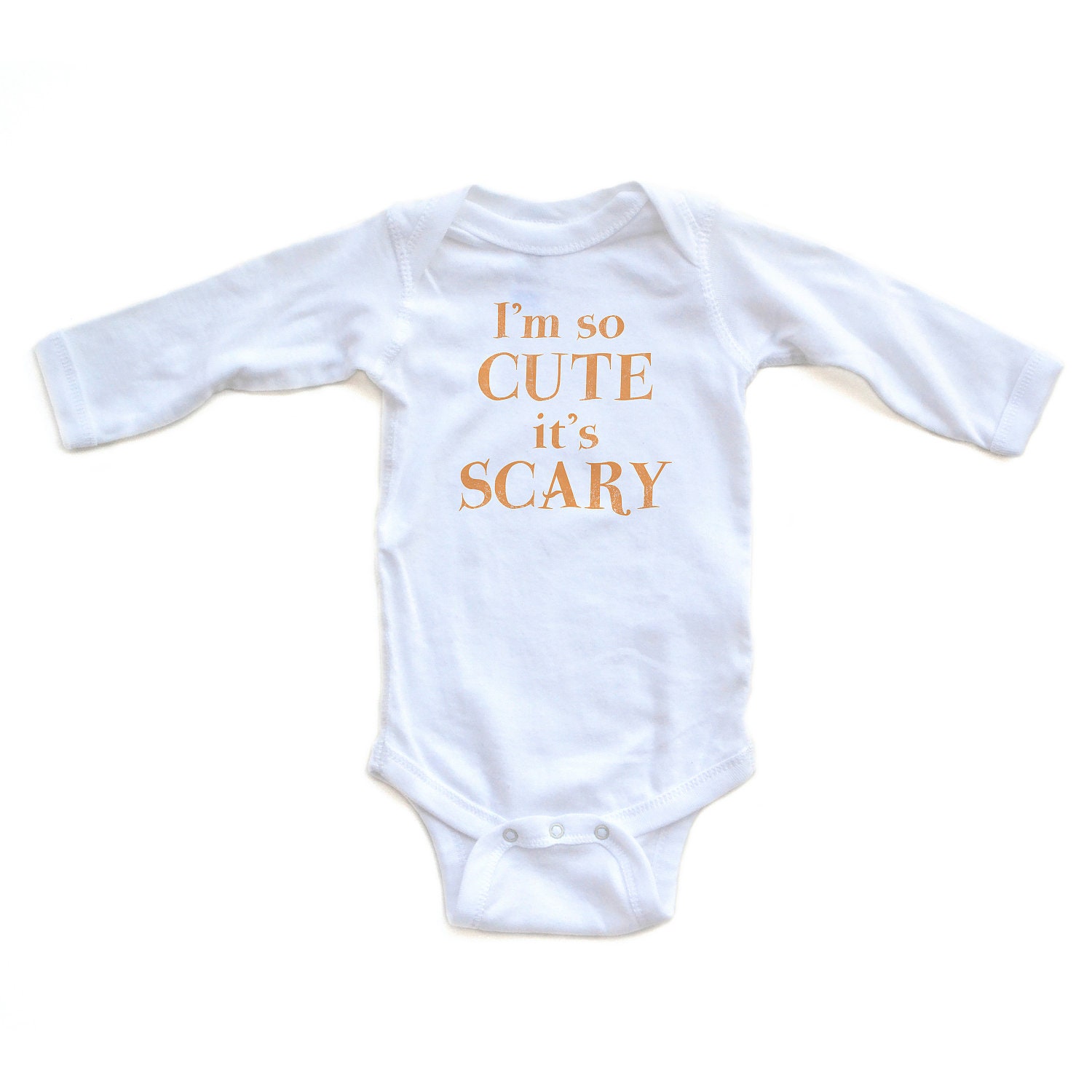 I'm So Cute It's Scary - Halloween White Long Sleeve Baby Bodysuit - 0307-4411-WHI