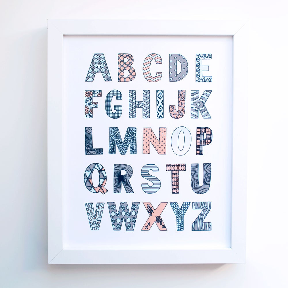 Pattern Alphabet Wall Print