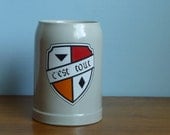 West German Beer Stein Salt Glazed C'est Tout French Graphic on Shield "That's All"