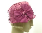Pink Straw Hat for Women - Pink Cloche Hat - Size Large Hat