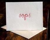 Oops letterpress card - single