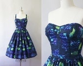 Reserved // 1950s 1960s Kamehameha dress / vintage 50s 60s cotton Hawaiian dress / Seaside Window