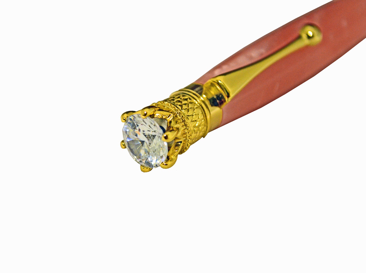 Pink Sky Acrylic Crown Jewel Chrome Twist Pen For Women Mothers Day Gift