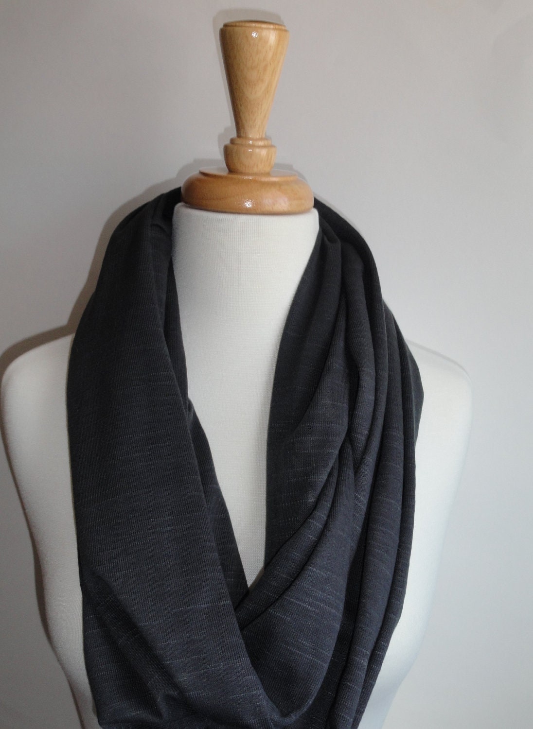 Gray Jery Knit Infinity Scarf