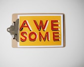 Hand Drawn Type - 'AWESOME' -  Art Print A4