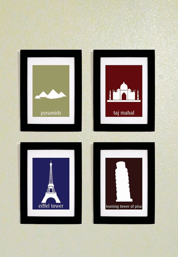 PRINTABLE PDF Famous Landmark Prints Set of Four 5x7 Il_570xn