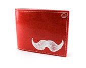 Mustache Billfold Wallet - Red Metal Flake - Get up on some Upper Lip Action